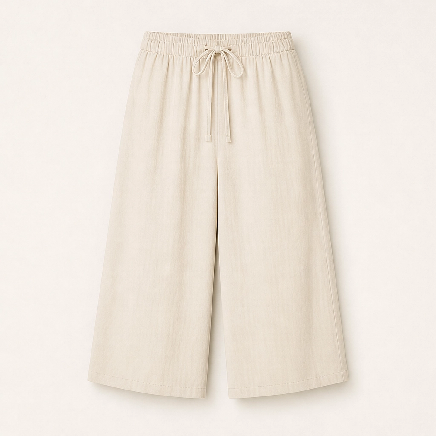 Solene โ Flowy Lightweight Wide-Leg Drawstring Knee-Length Trousers + 50% OFF