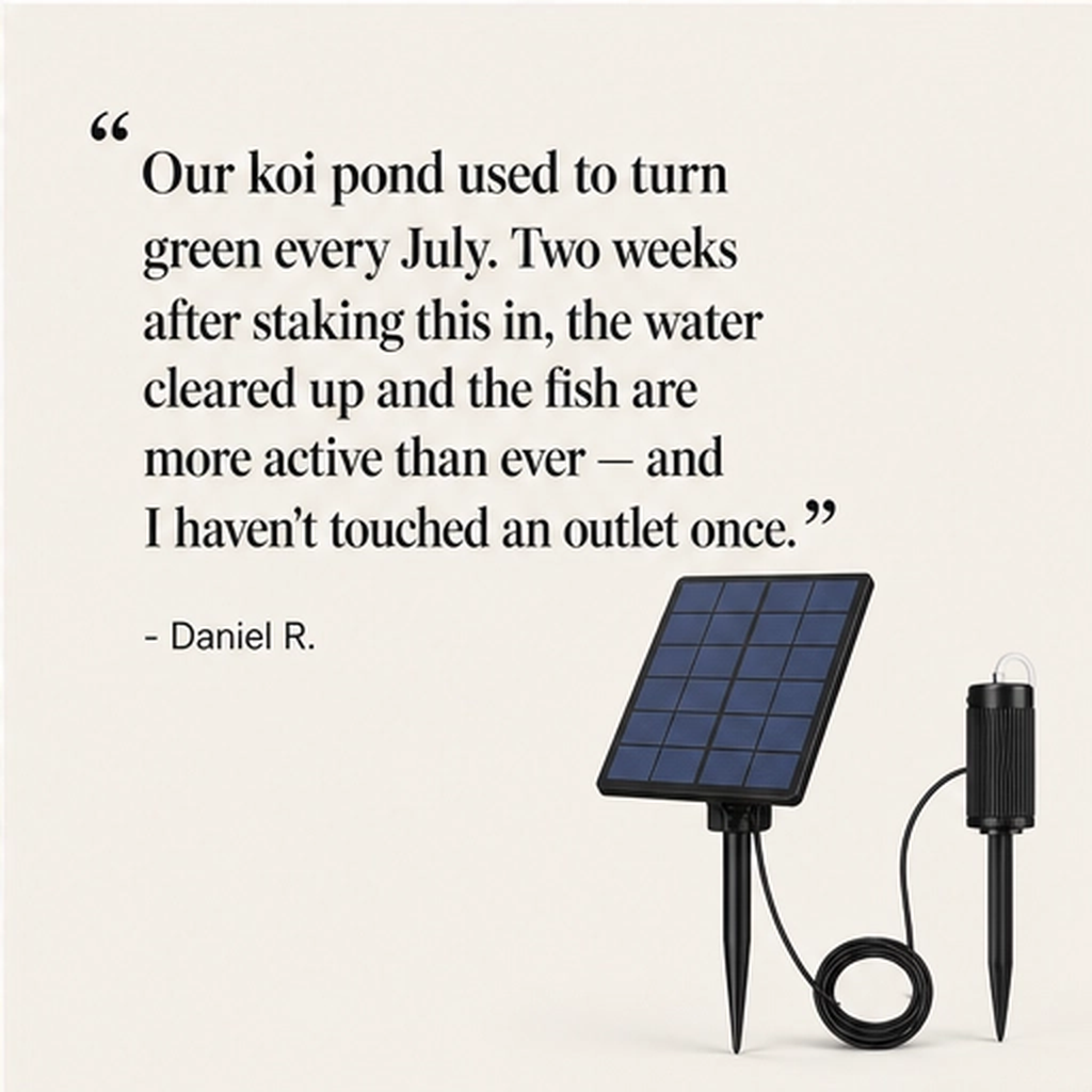 Fernbrook โ Solar Powered Wire-Free Pond Aerator + 50% OFF