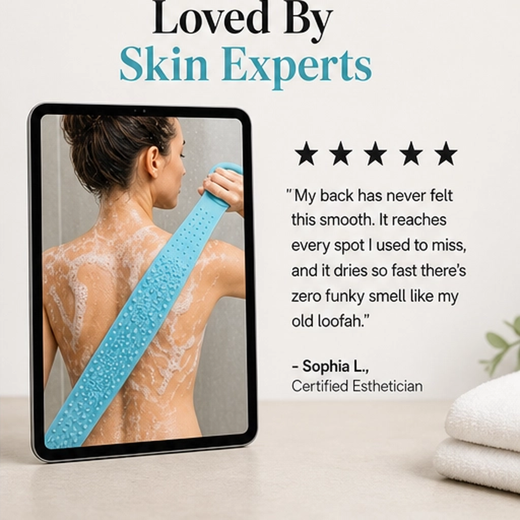 Lathera โ Dual-Sided Silicone Back Scrubber with Extended Reach + 50% OFF