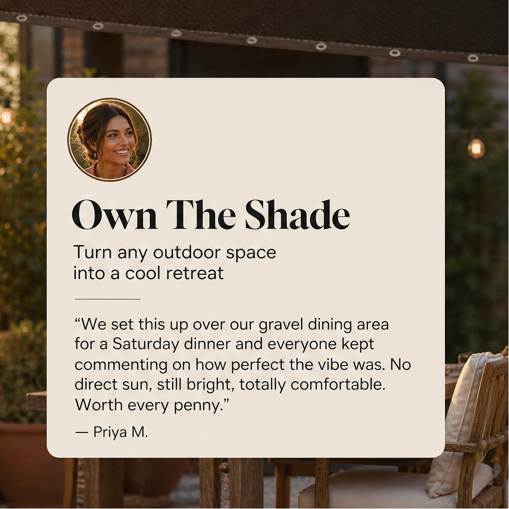 Shadevale โ Breathable UV-Blocking Outdoor Shade Cloth with Reinforced Grommets + 50% OFF