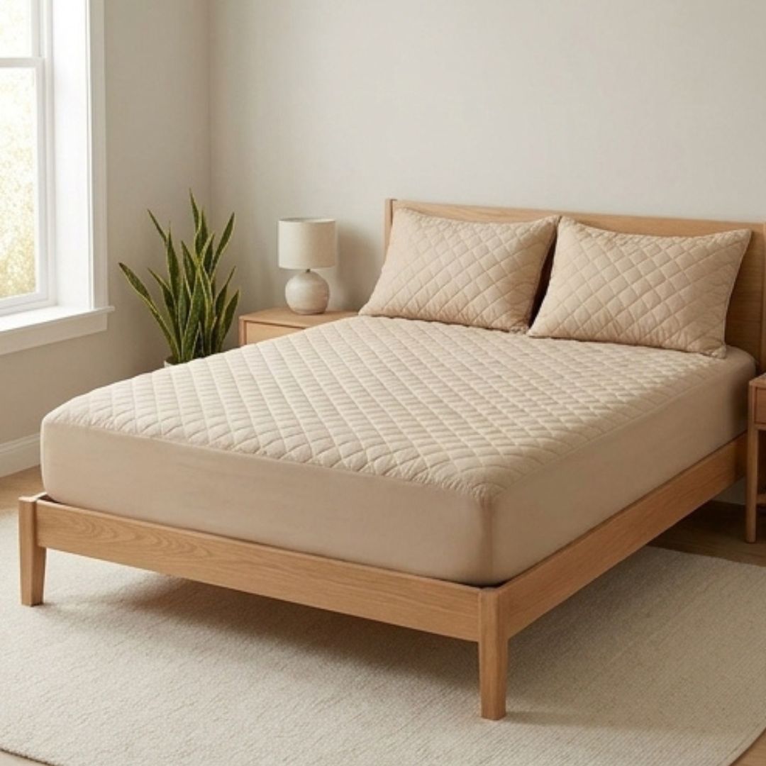 Slumbercrestโข โ Waterproof Quilted Mattress Protector & Pillowcase Set + 50% OFF