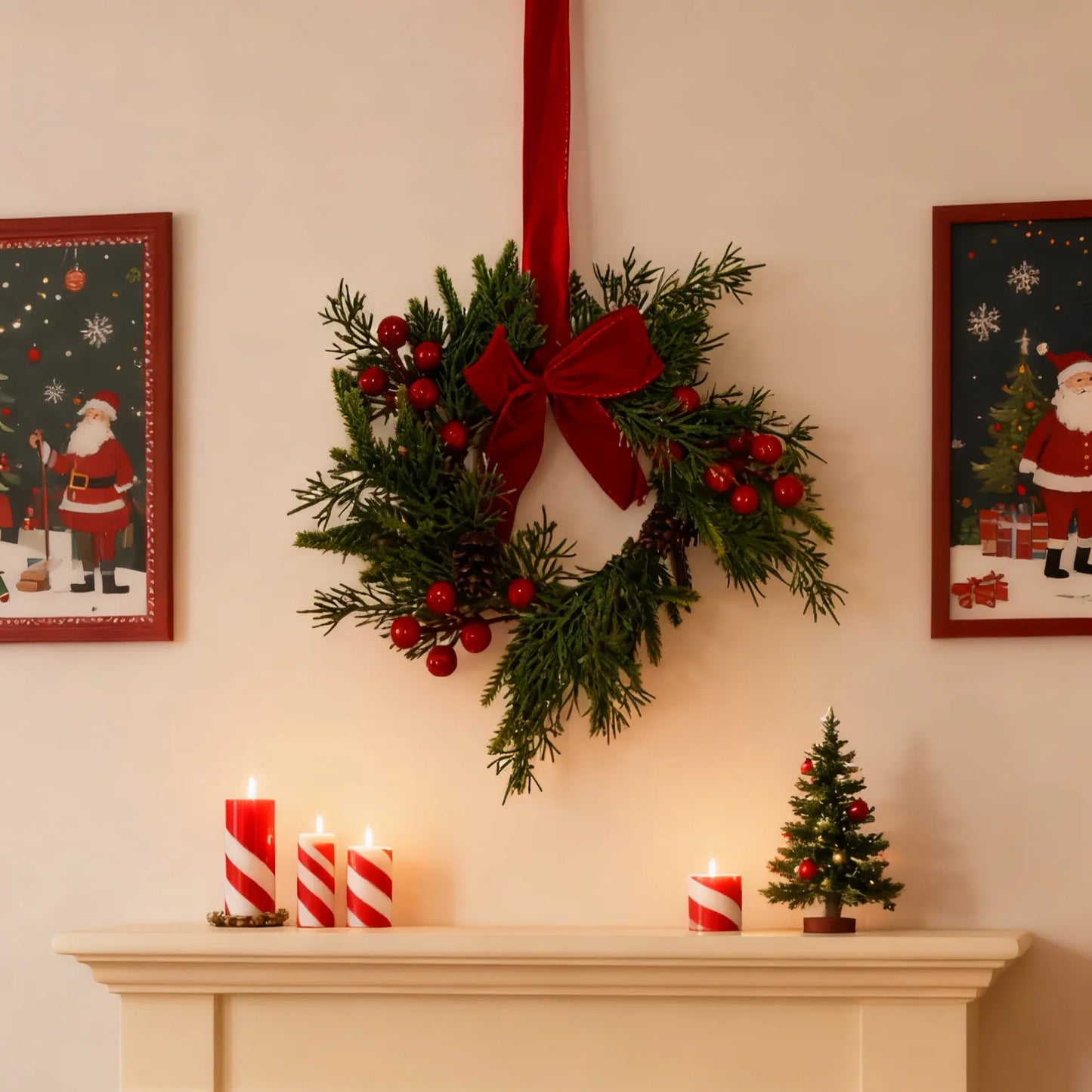 The FestiveFarmhouse Wreath Set - Christmas Charm in a 4-Pack + 50% OFF