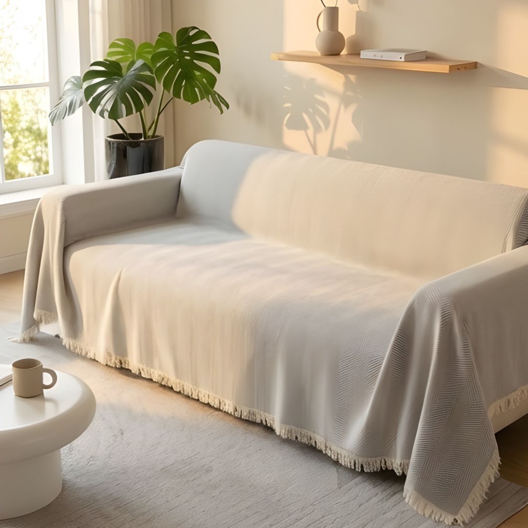 Hearthwickโข โ Herringbone Chenille Tassel Sofa Cover Throw + 50% OFF