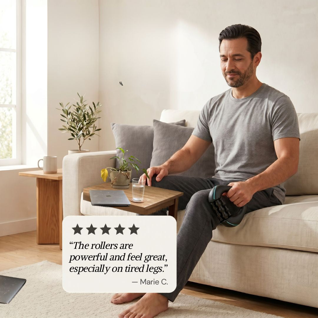 Kneadixโข โ Powered 3-Speed Handheld Rolling Muscle Massager + 50% OFF