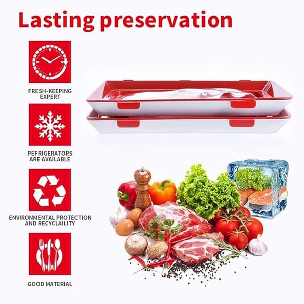FreshSeal Eco - Reusable Food Preserving Tray - 1+1 FREE