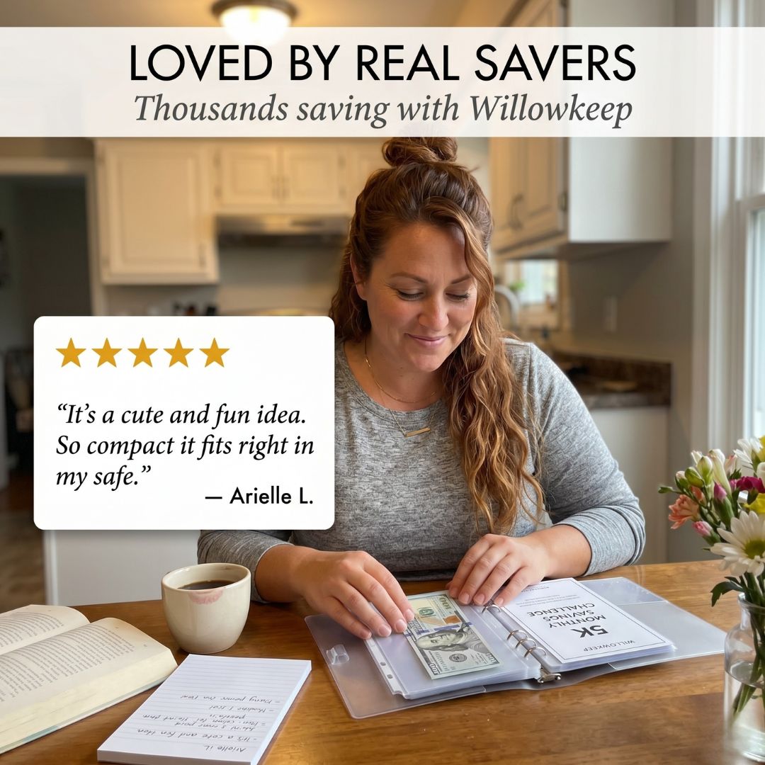 Willowkeepโข โ 12-Envelope Floral Money Saving Challenge Binder + 50% OFF
