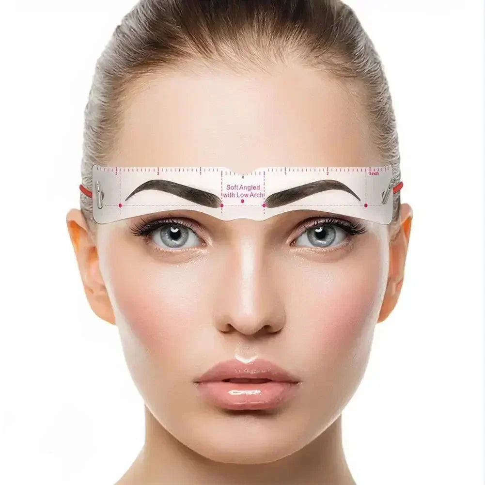 Browetteโข โ 12-Style Reusable Eyebrow Shaping Stencil Kit with Elastic Fix-Band + 50% OFF