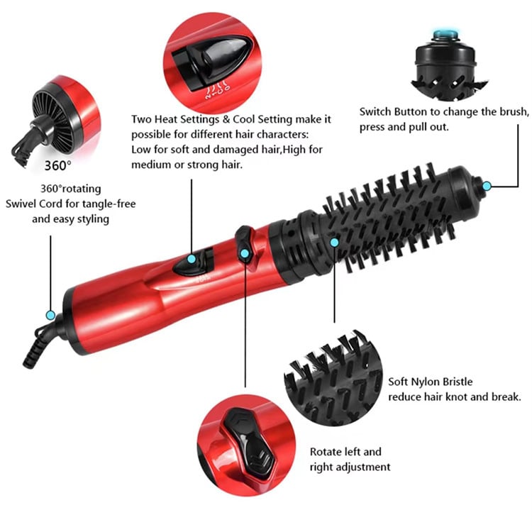 2-in-1 Hot Air Styler and Rotating Hair Dryer – Style, Volumize & Dry with Salon Precision at Home - 50% OFF