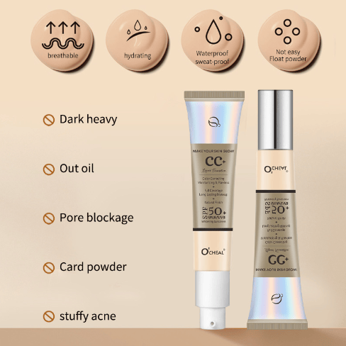 AuraShield Foundation - Your 3-in-1 Flawless Glow - 1 + FREE MAKEUP BRUSH
