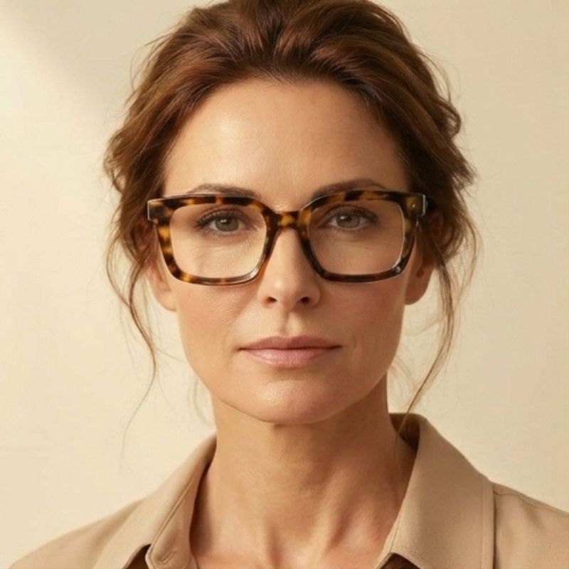 Vistelleโข โ Blue Light Blocking Oversized Square Tortoiseshell Reading Glasses + 50% OFF