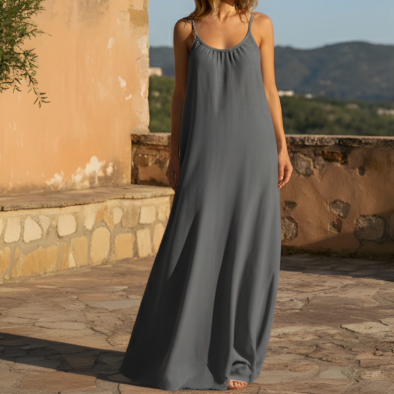 Caladoraโข โ Backless Flowy Cami Lounge Maxi Dress + 50% OFF