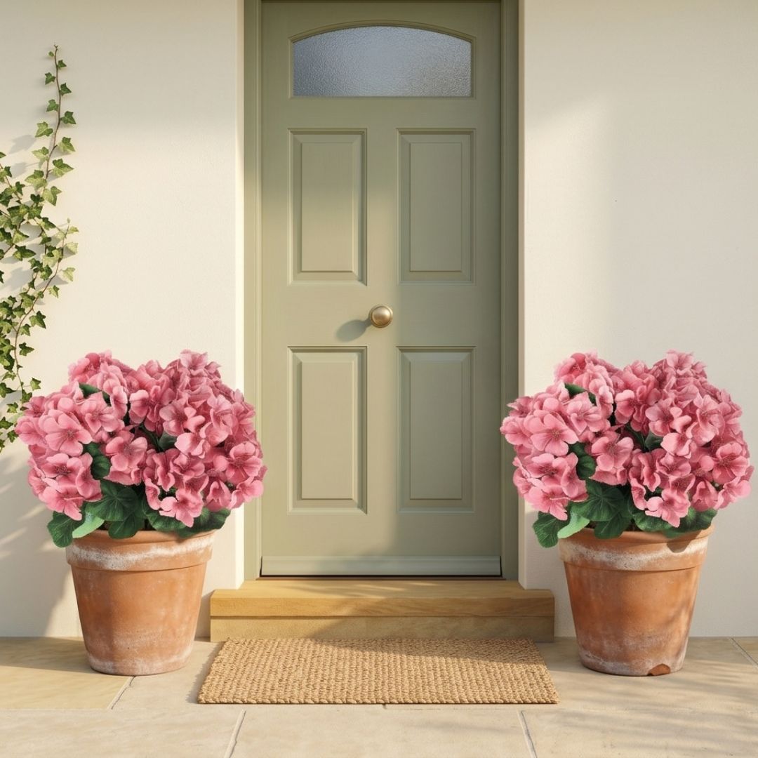 Bloomcroftโข โ UV-Resistant Water-Dyed Silk Geraniums for Outdoor & Indoor Decor + 50% OFF