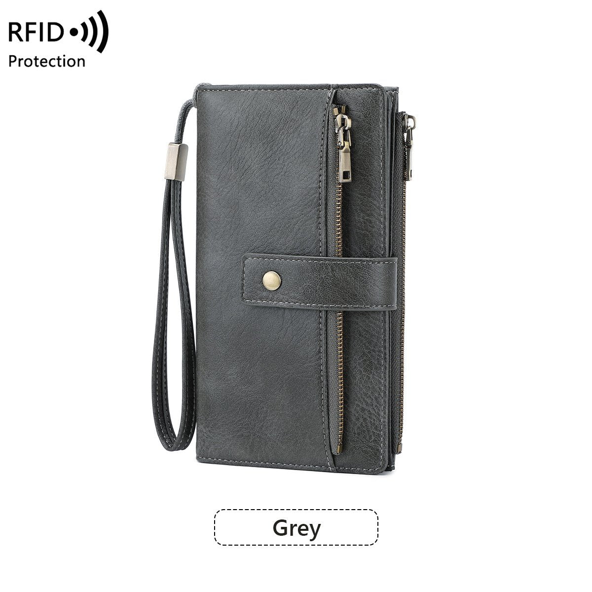 Mayfoldโข โ Slim RFID-Blocking Bifold Leather Wallet with Wristlet & 17 Card Slots + 50% OFF