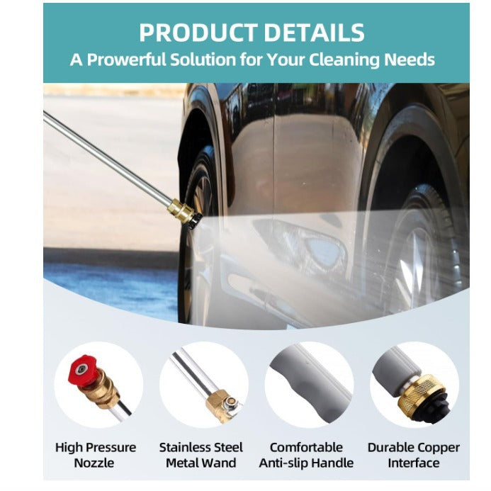 HydroLanceโข โ Dual-Nozzle High-Pressure Wand for Garden Hose | Stainless Steel & Brass | Car & Patio Cleaner + 50% OFF