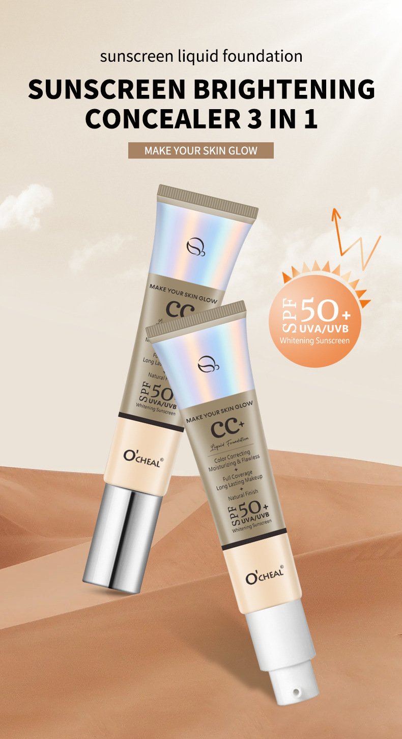 AuraShield Foundation - Your 3-in-1 Flawless Glow - 1 + FREE MAKEUP BRUSH