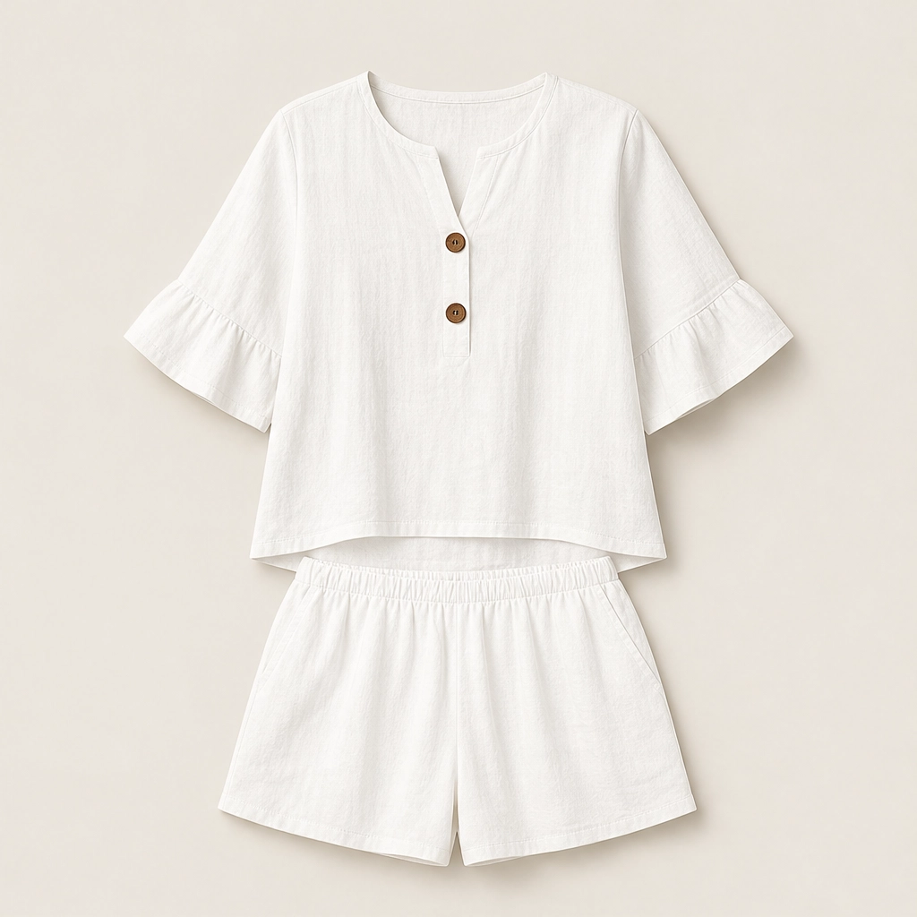 Sundale โ Ruffle Sleeve Top & Shorts Two-Piece Summer Set + 50% OFF