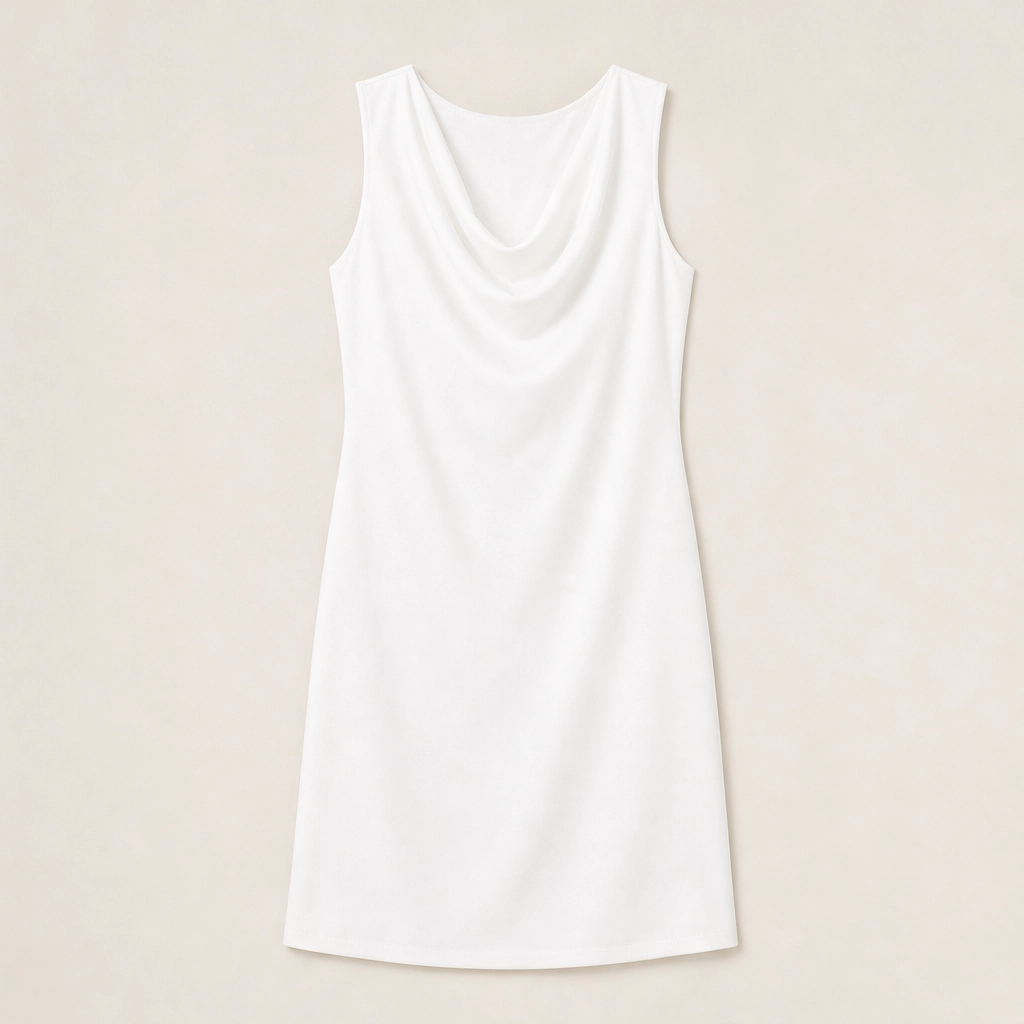 Drapelle โ Cowl Neck Slim Fit Dress with Side Pockets + 50% OFF