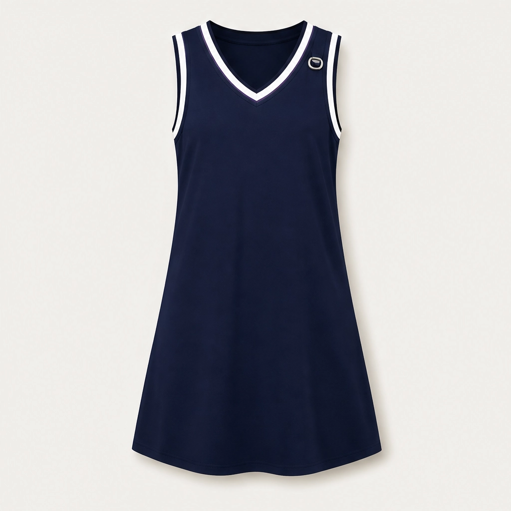 Valira โ Contrast Trim Sleeveless A-Line Dress with Pockets + 50% OFF