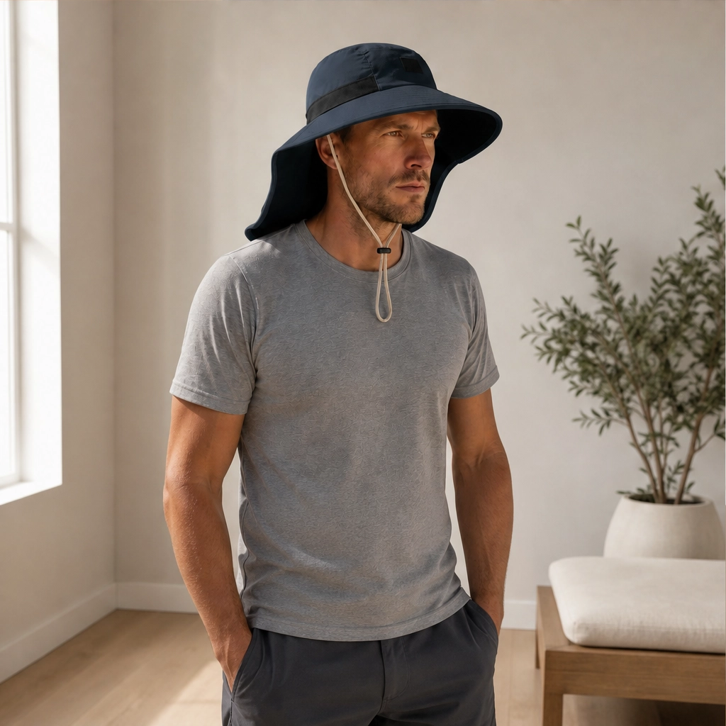 Shadecrestโข โ UPF 50+ Wide Brim Sun Hat with Neck Flap & Windproof Cord + 50% OFF