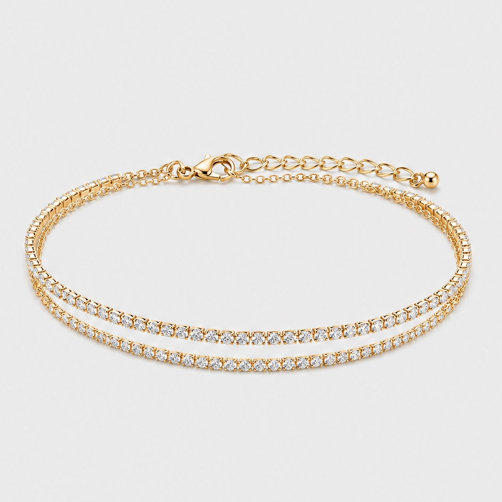 Shimaraโข โ Sparkling Layered Anklet, Adjustable & Waterproof + 1+1 FREE