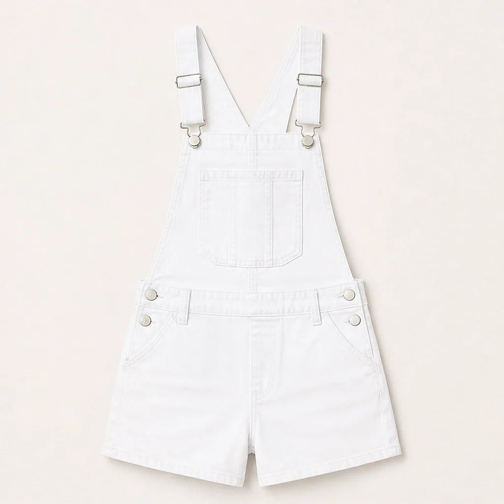 Indigobloom โ Soft Stretch Denim Short Overalls with Adjustable Straps + 50% OFF
