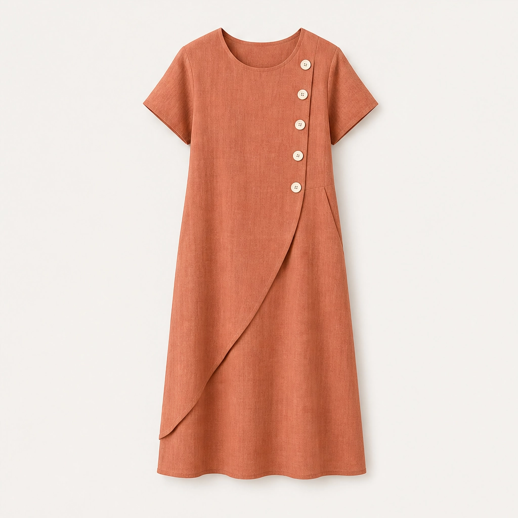 Solene โ Asymmetrical Button Breathable Summer Midi Dress + 50% OFF