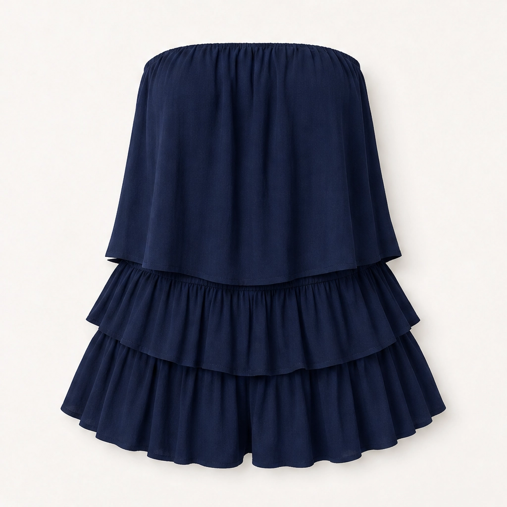 Solene โ Strapless Tiered Ruffle Smocked Summer Romper + 50% OFF