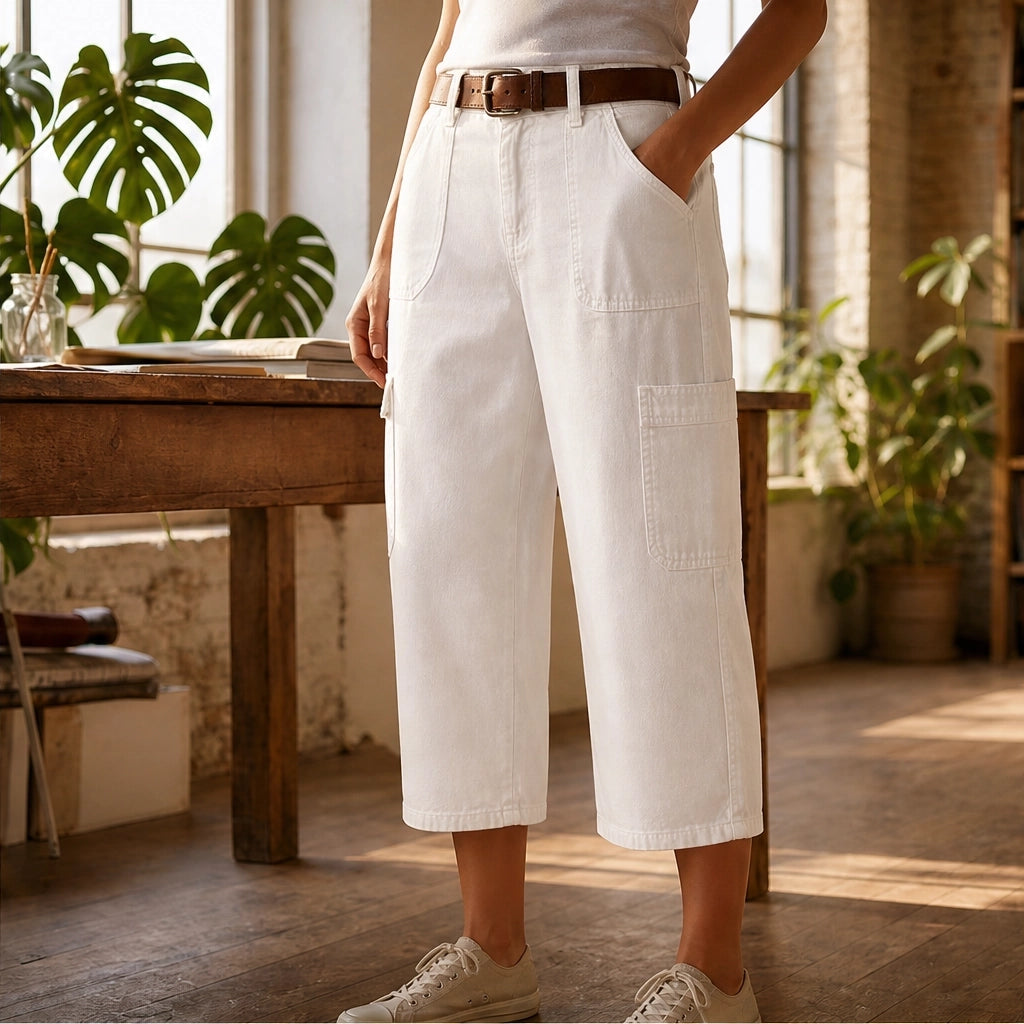 Wrenly โ Relaxed-Fit Cargo Capris with Deep Utility Pockets & Breathable Fabric + 50% OFF