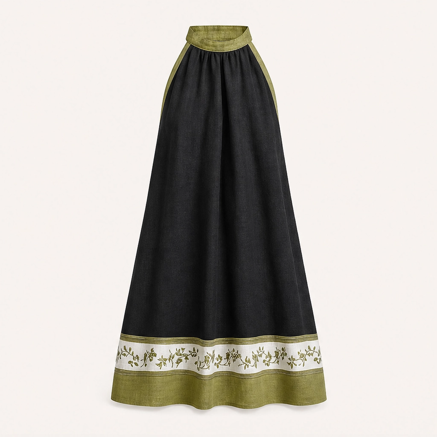 Olivelle โ Floral Trim Sleeveless A-Line Linen-Blend Mini Dress + 50% OFF