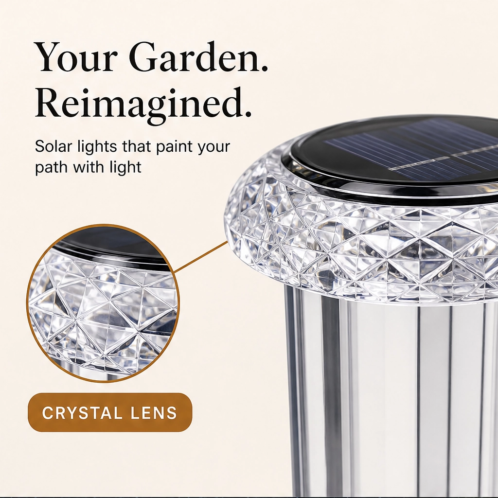 Duskwell โ Waterproof Solar Pathway Lights with Diamond-Cut Glow, Set of 6 + 50% OFF