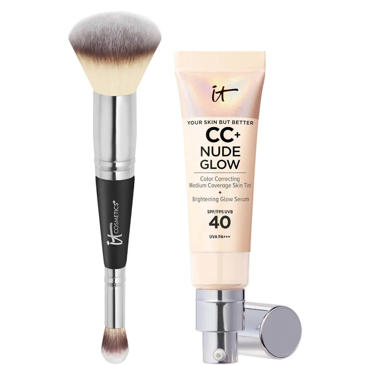 LuminEssence Veil + Radiant Perfection, Weightless Protection - 50% OFF + Free Brush