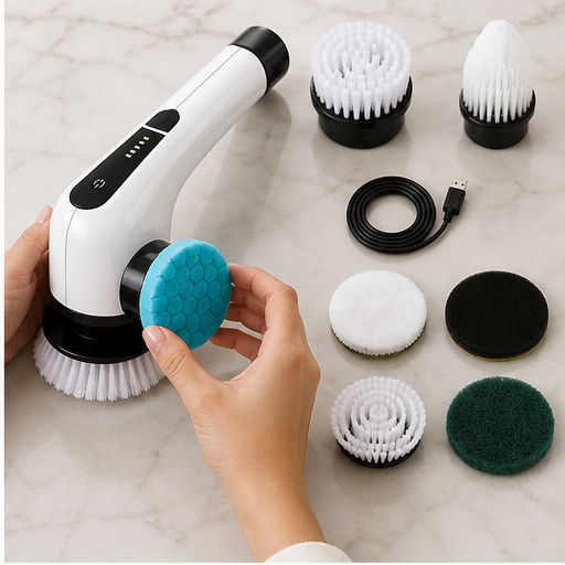 Scourix โ Cordless 8-Head Spin Scrubber with Extension Pole lifestyle