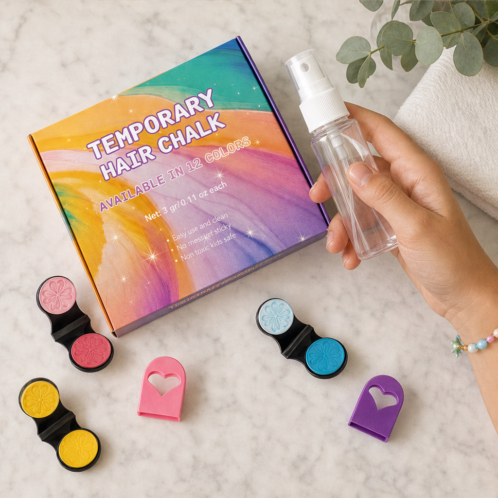 Chalklet โ 12-Color Clamp-On Temporary Hair Chalk Set + 50% OFF lifestyle