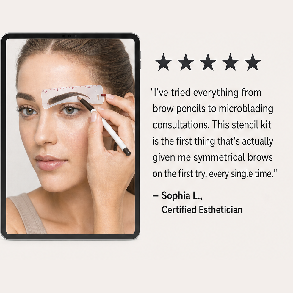 ArchLine โ Adjustable 12-Shape Eyebrow Stencil Kit with Headband + 1+1 FREE detail