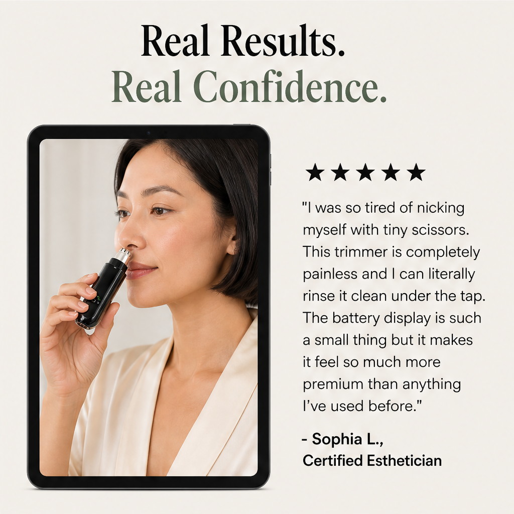 Trimora โ Painless Waterproof Nose & Ear Hair Trimmer + 50% OFF detail