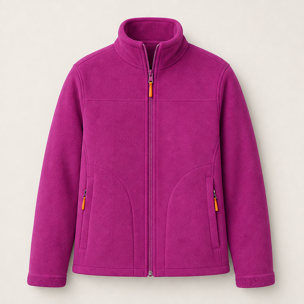 Sherpelle โ Sherpa-Lined Reversible Mock Neck Zip Jacket + 50% OFF Fuchsia