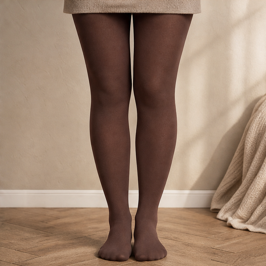 Warmelle โ One-Seam Pile-Lined Shaping Tights + 50% OFF Dark Brown