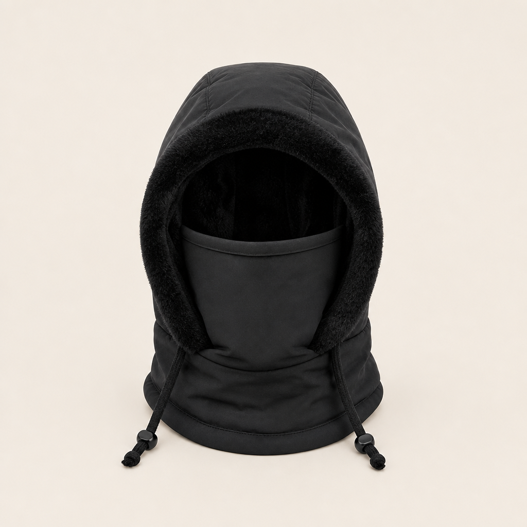 Hearthguard โ Plush-Lined Thermal Hood with Built-In Face Mask + 50% OFF Black