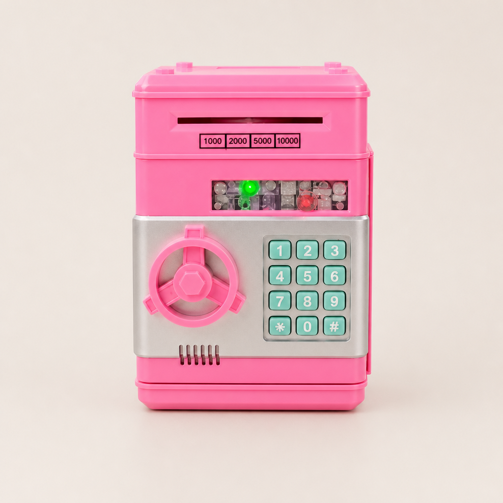 SaverVault โ Password-Protected Mini ATM Piggy Bank for Kids + 50% OFF Pink