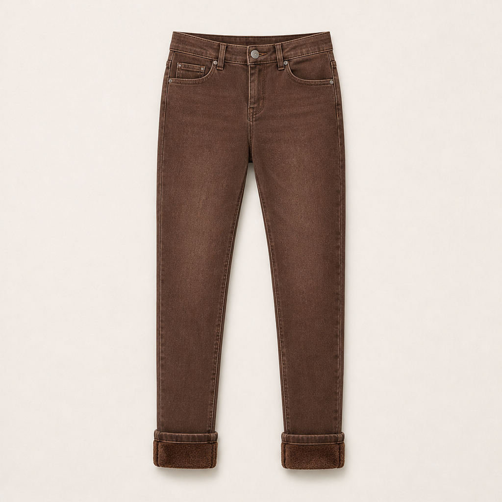 Thermayne โ Plush-Lined High-Stretch Skinny Jeans + 50% OFF Brown