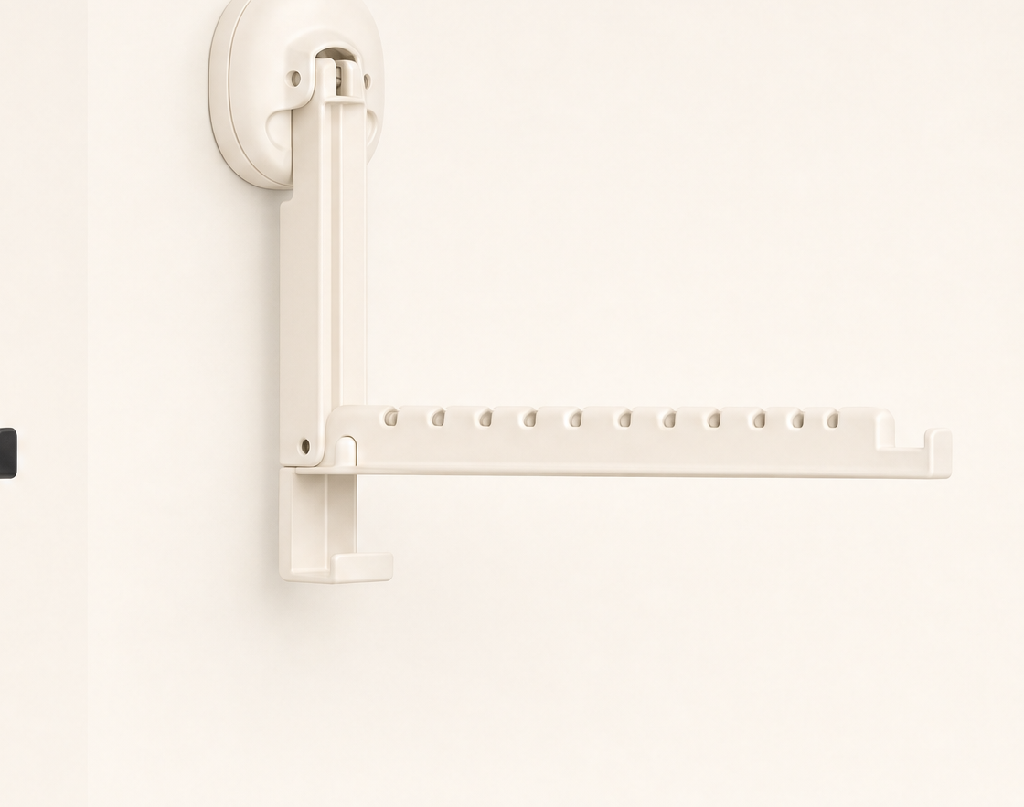 Foldrail โ Fold-Flat Suction Cup Drying Rack for Tight Spaces + 50% OFF Ivory