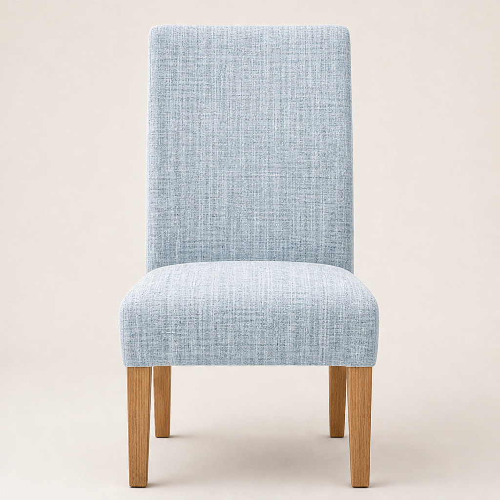 Snugweave โ Stretch Plaid Slip-On Dining Chair Cover + 50% OFF Light Blue