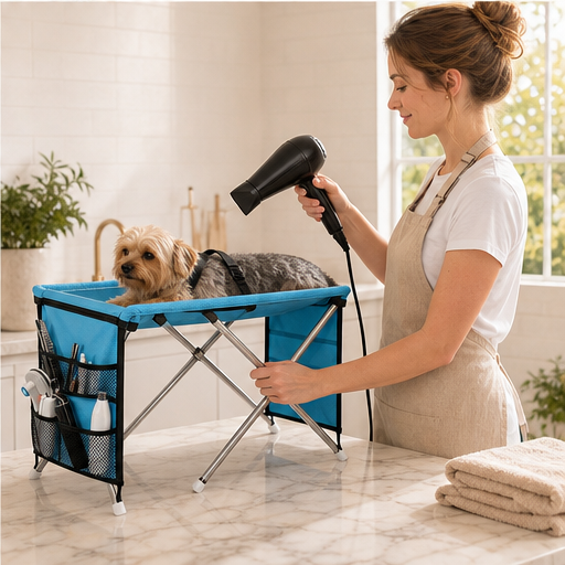 Calmstead โ Foldable 2-in-1 Grooming Table & Hammock for Pets lifestyle