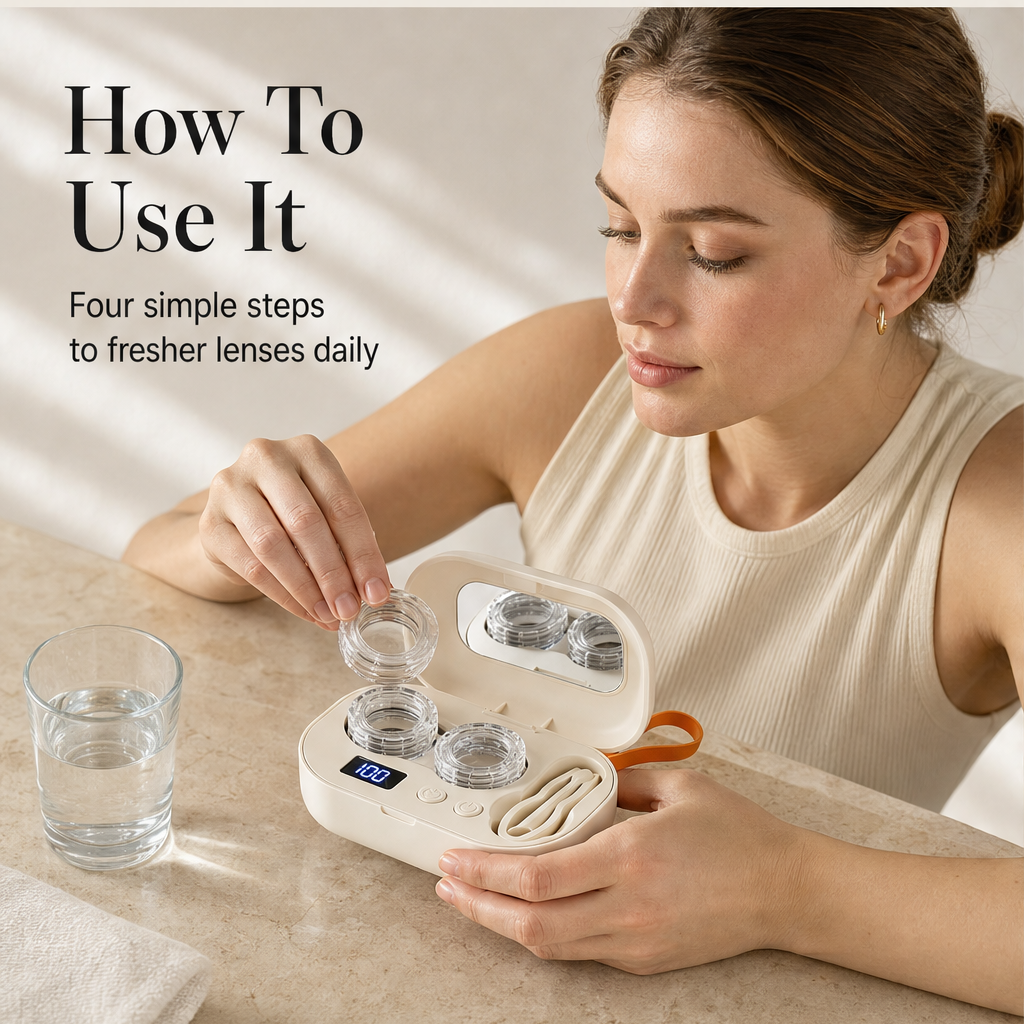 Clarivue โ Sonic Deep-Clean Rechargeable Contact Lens Cleaner + 50% OFF features