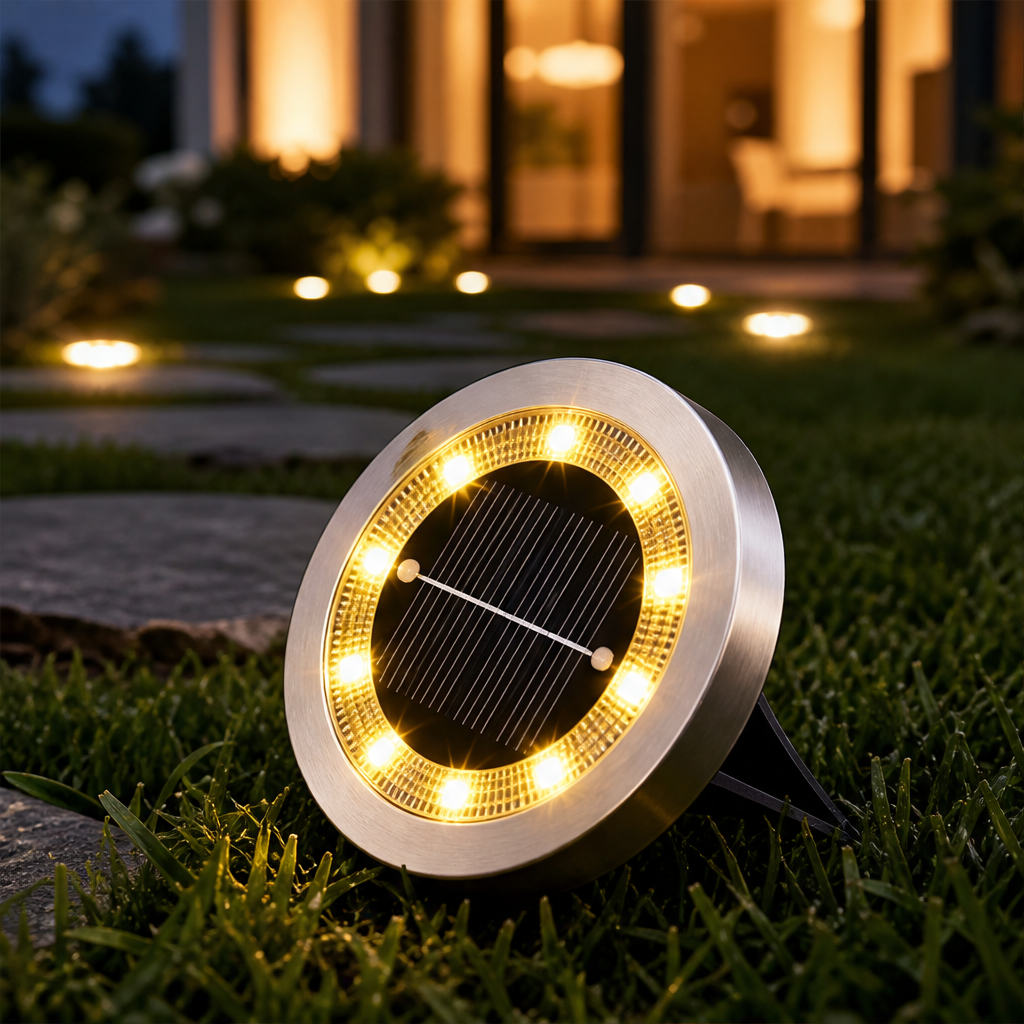 Suncroft โ Solar Powered Steel Ground Lights (4 Pack) + 50% OFF lifestyle