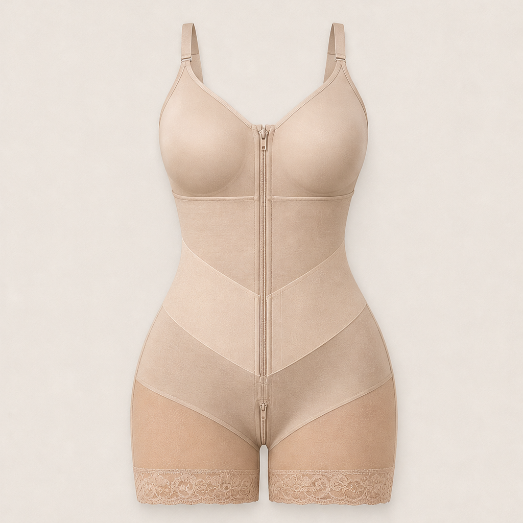 Snatcheline โ V-Shaped Diagonal Compression Waist Cincher Shapewear + 50% OFF Nude