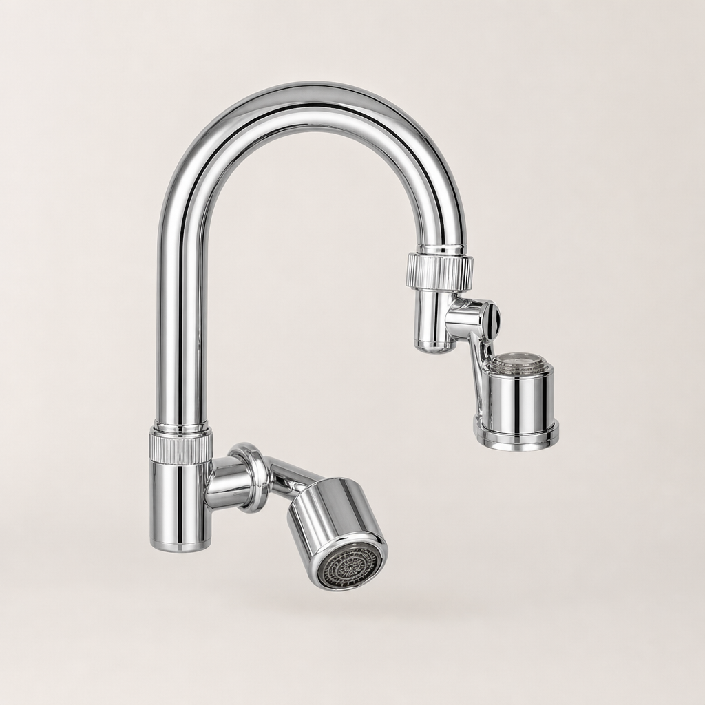 FlowArch โ 1080ยฐ Rotating Splash Filter Faucet Aerator + 50% OFF Silver