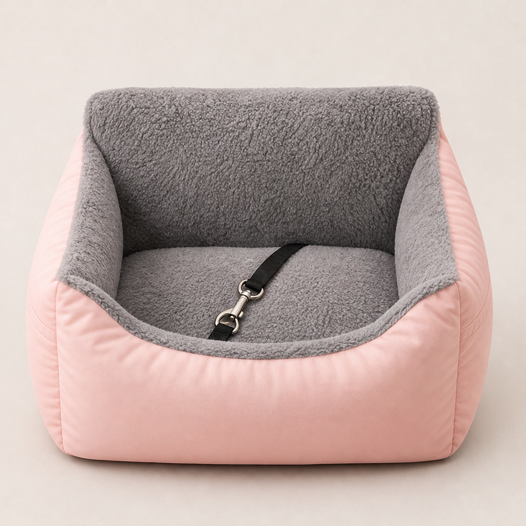 Cozycrate โ Plush Booster Seat & Travel Carrier with Safety Leash + 50% OFF Pink