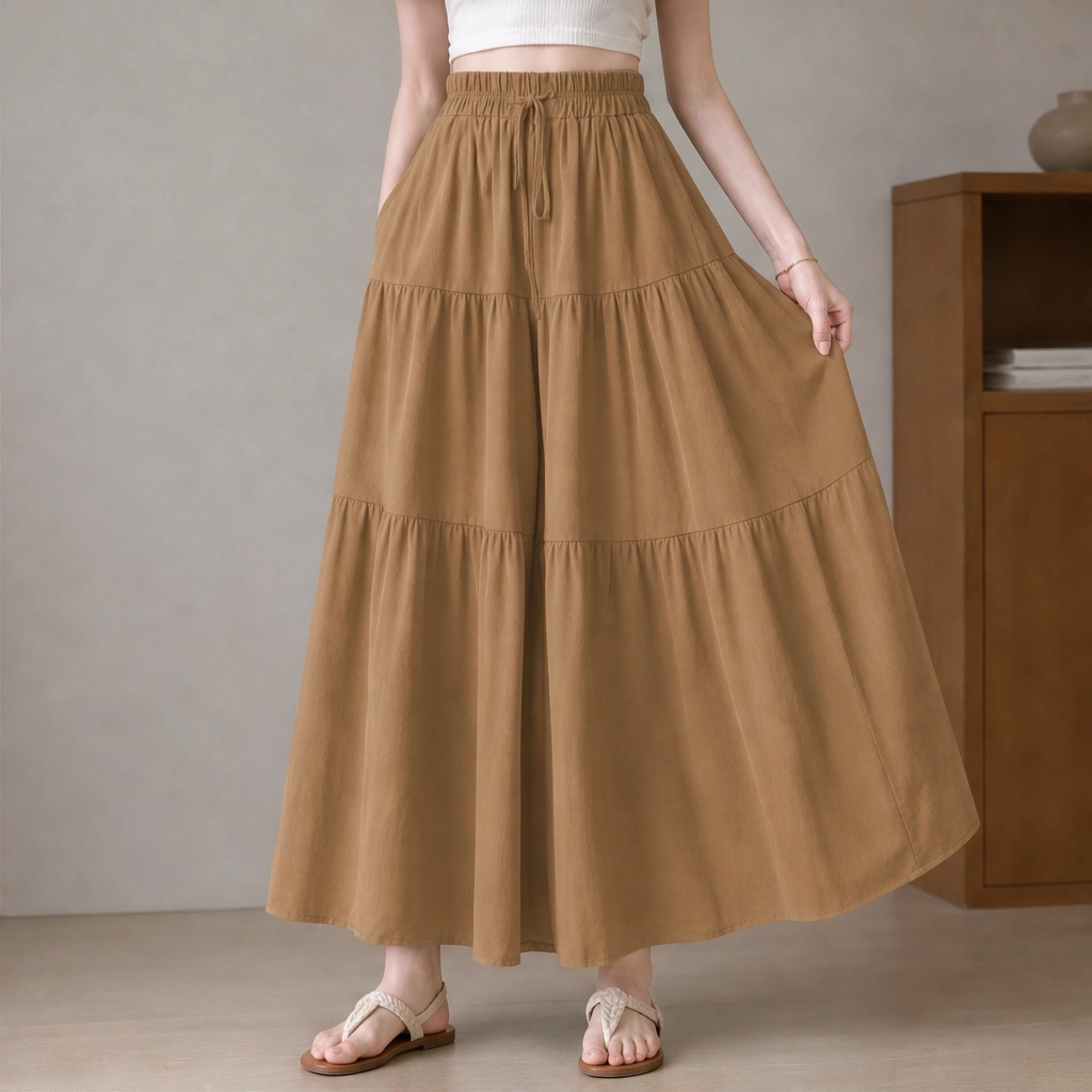 Sevelle โ High-Waisted Wide-Leg Ruffle Culottes with Pockets + 50% OFF