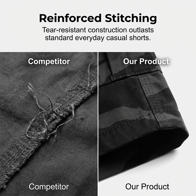 Ridgemont โ Men's Camo Cargo Shorts with Elastic Drawstring Waist + 50% OFF